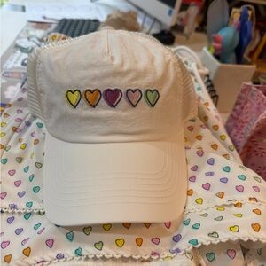 Roller Rabbit x Target White Cap with Colorful Heart Embroidery